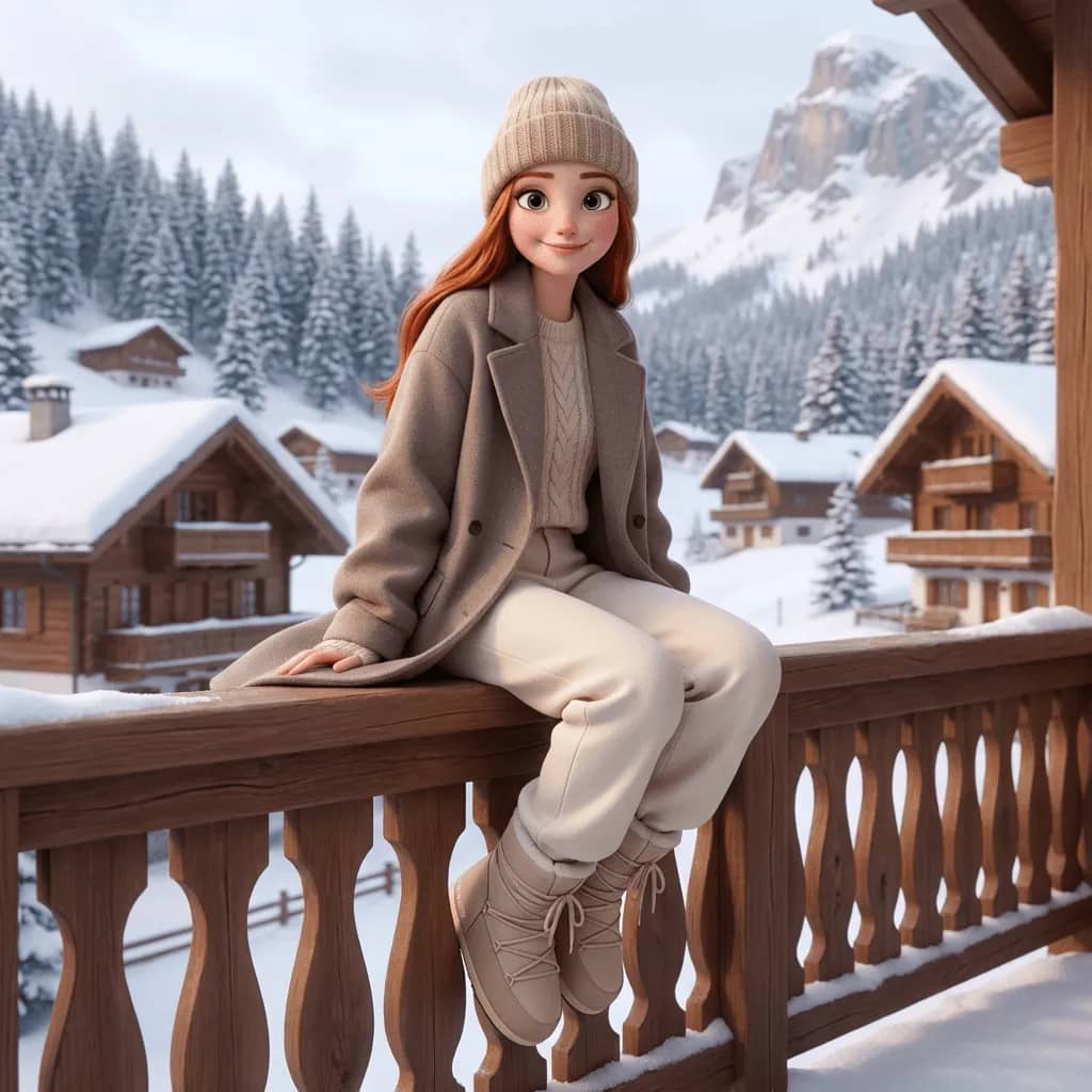 3D Cartoon Winter Portrait