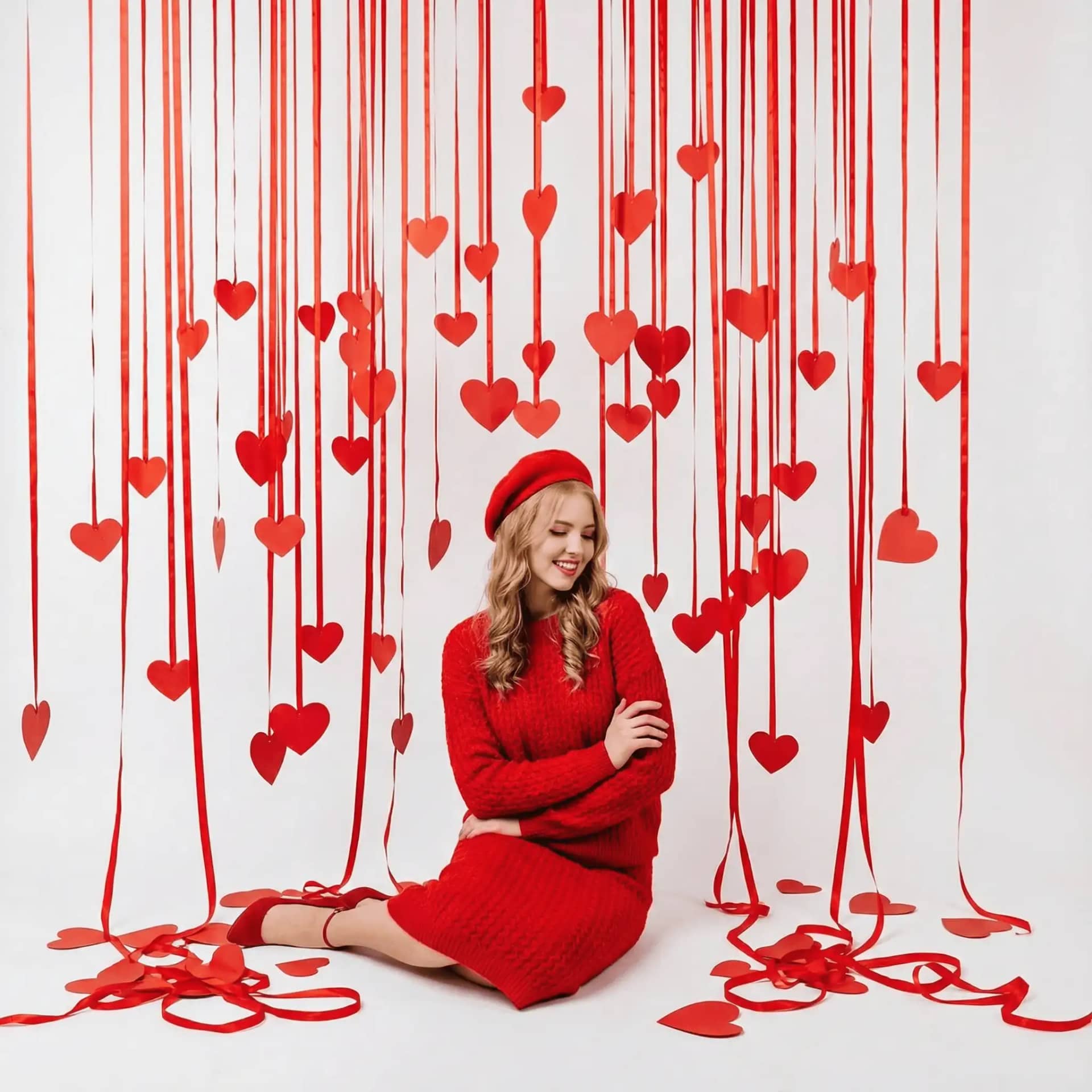 Whimsical Heart Ribbons