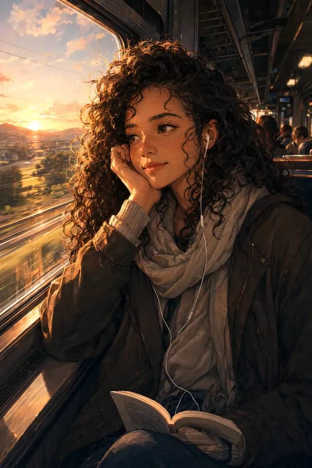 Sunset Train Anime