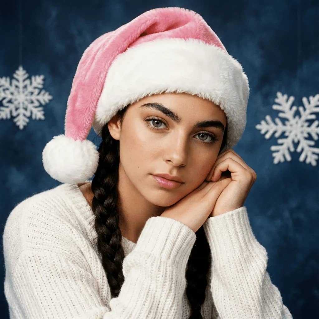 Pink Santa Hat Moment