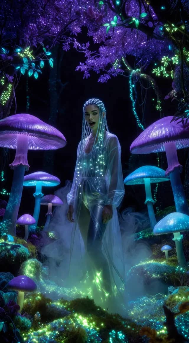 Glowing fantasy forest