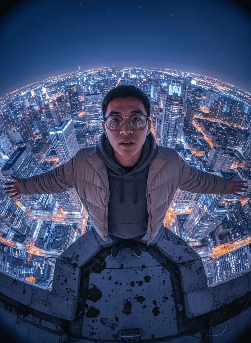 Skyline Rooftop AI Portrait – Image Effect