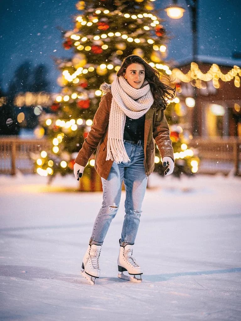 Winter Skating Realism background blur