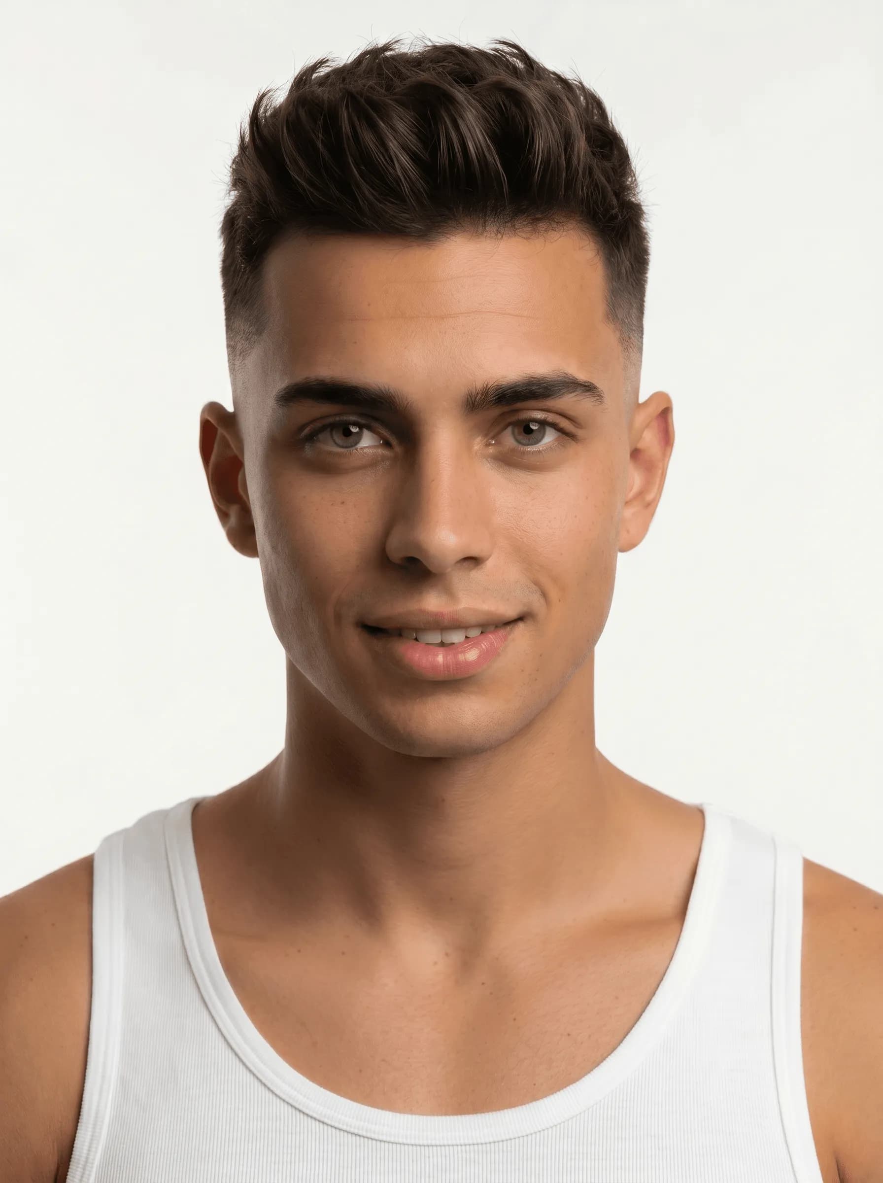 Textured Quiff With Mid Fade