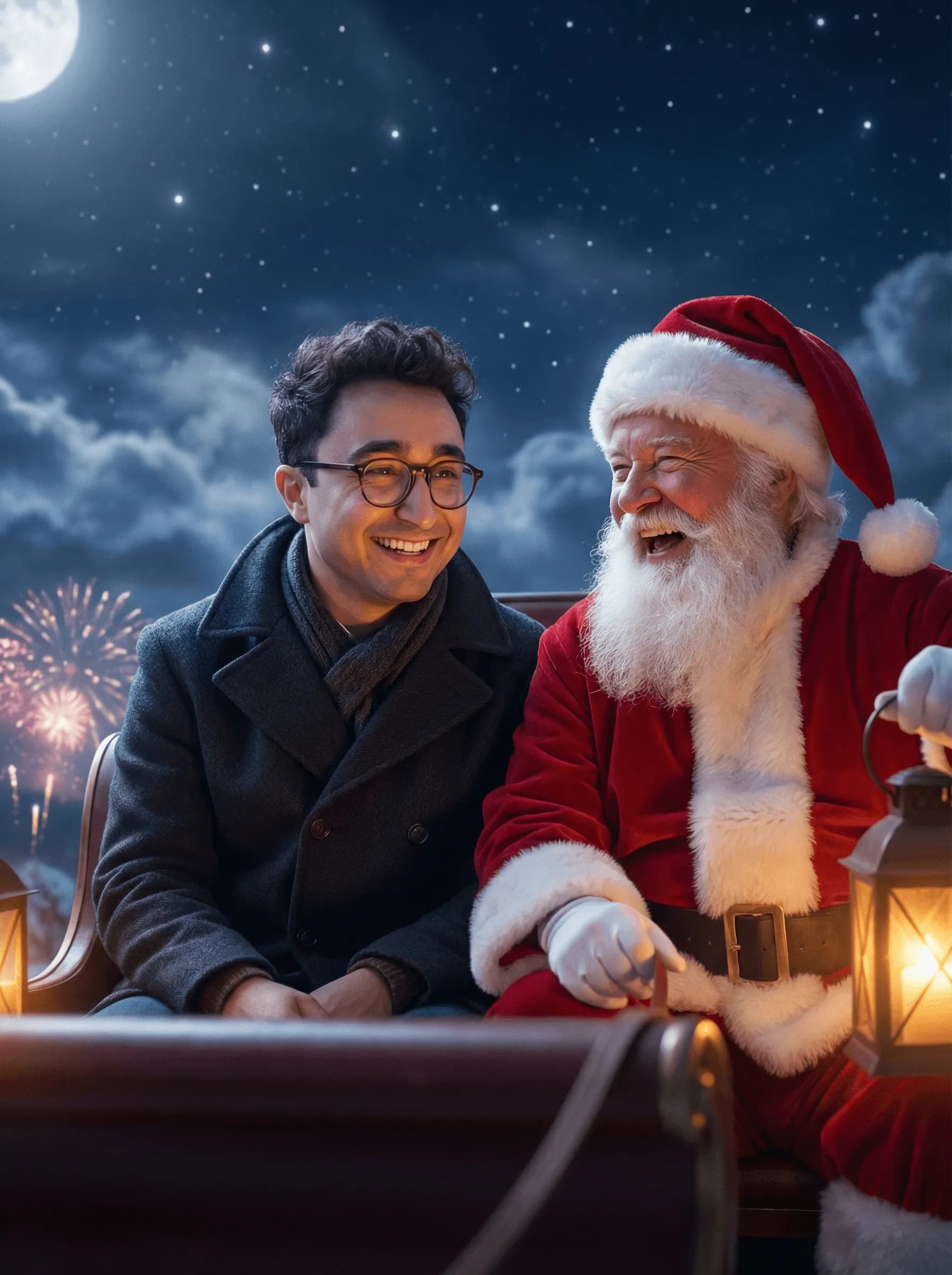 Sleigh Night Flight background blur