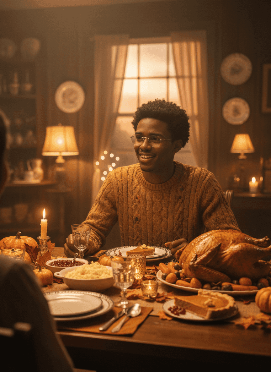 Thanksgiving Dinner Portrait - Cinematic AI Effect
