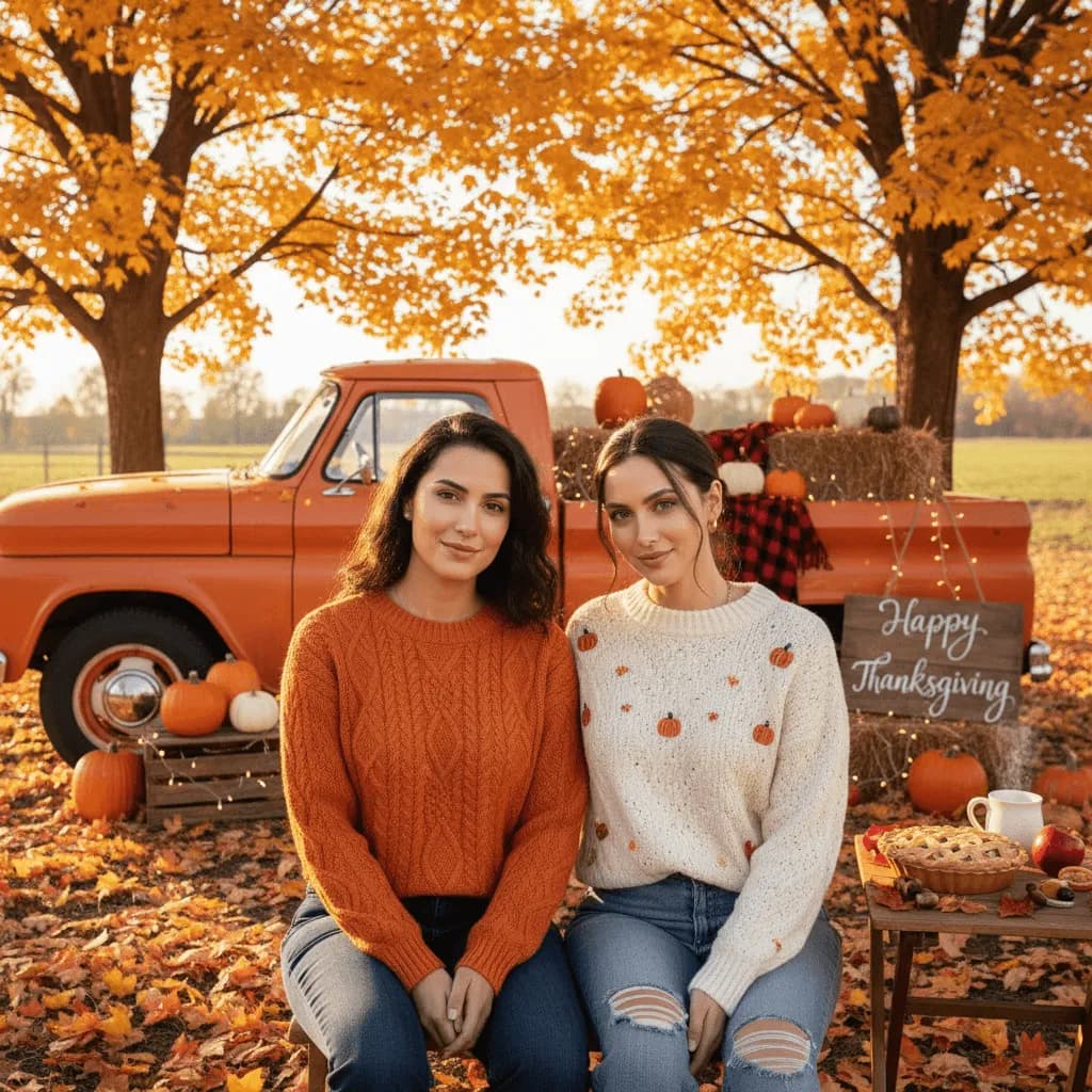 Golden Hour Outdoors portrait - Thanksgiving AI photoshoot