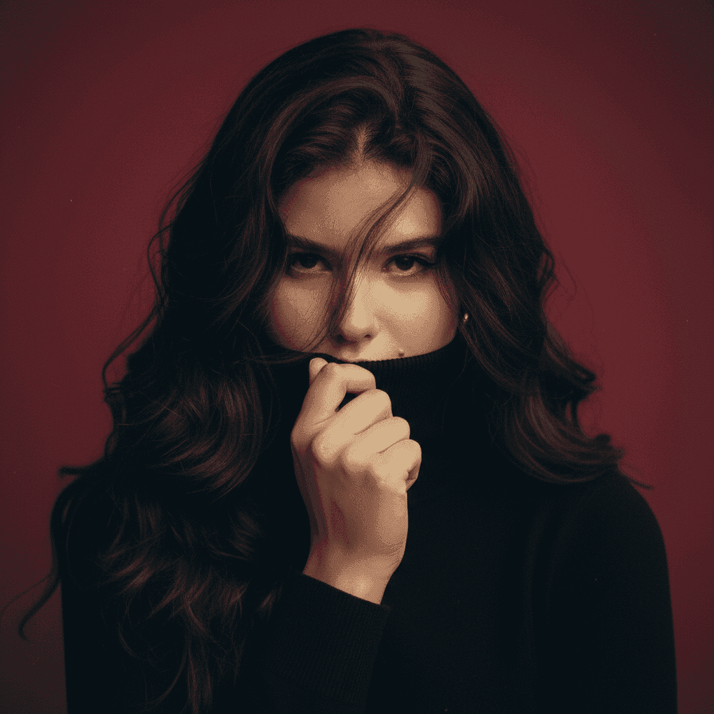 Crimson Cozy AI Profile Portrait