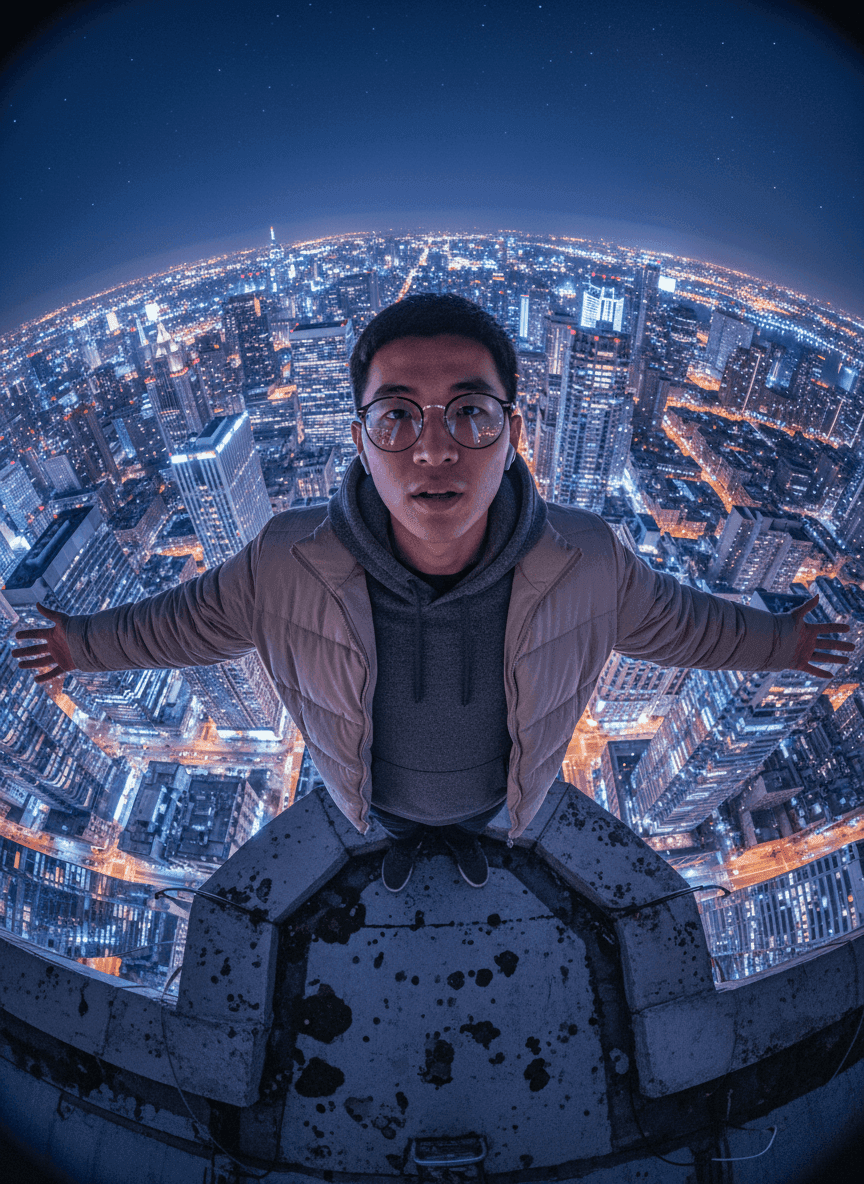 Skyline Rooftop AI Portrait – Image Effect