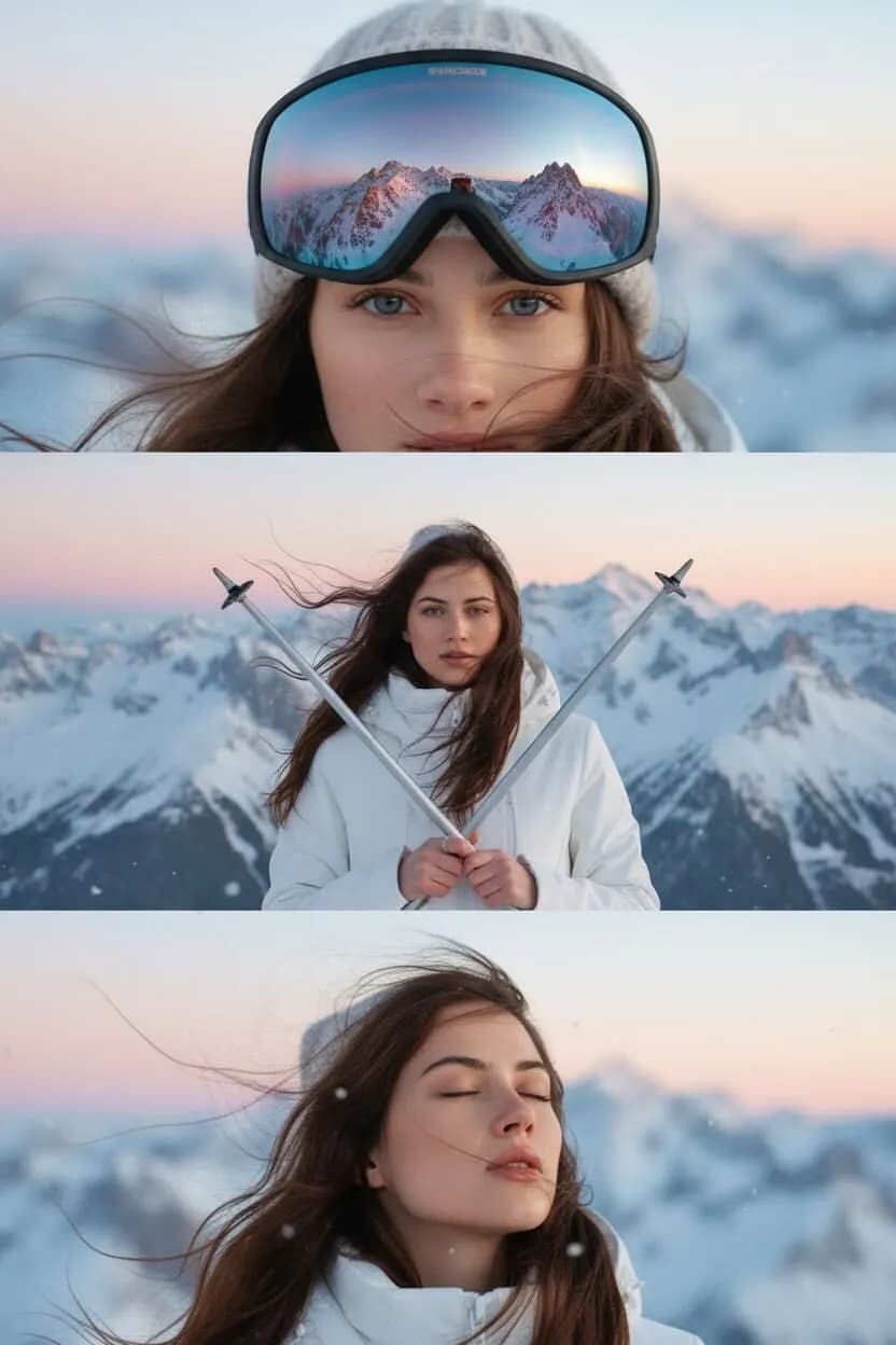 Alpine Reflection - Winter AI Collage 