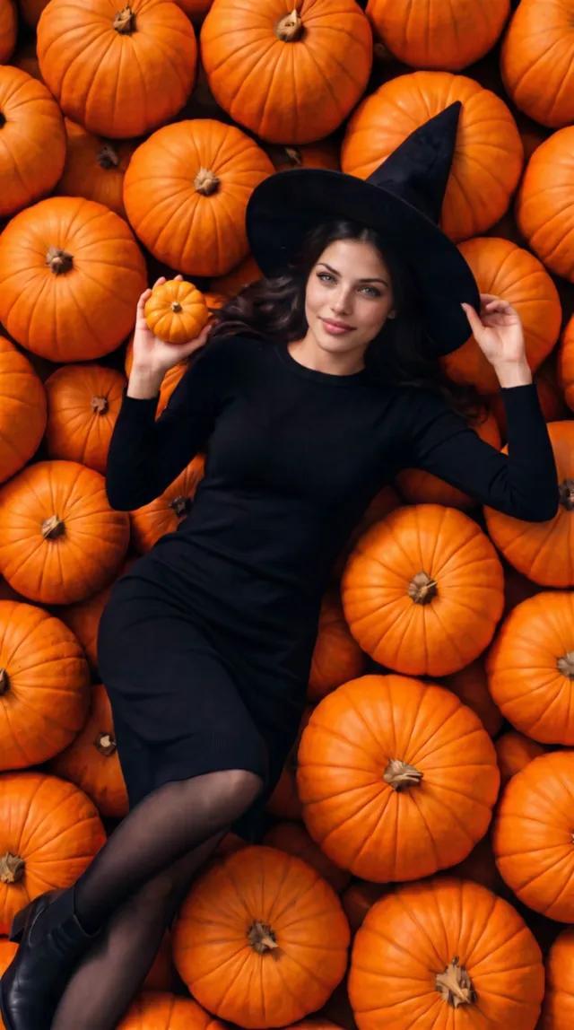 Witch On Pumpkins