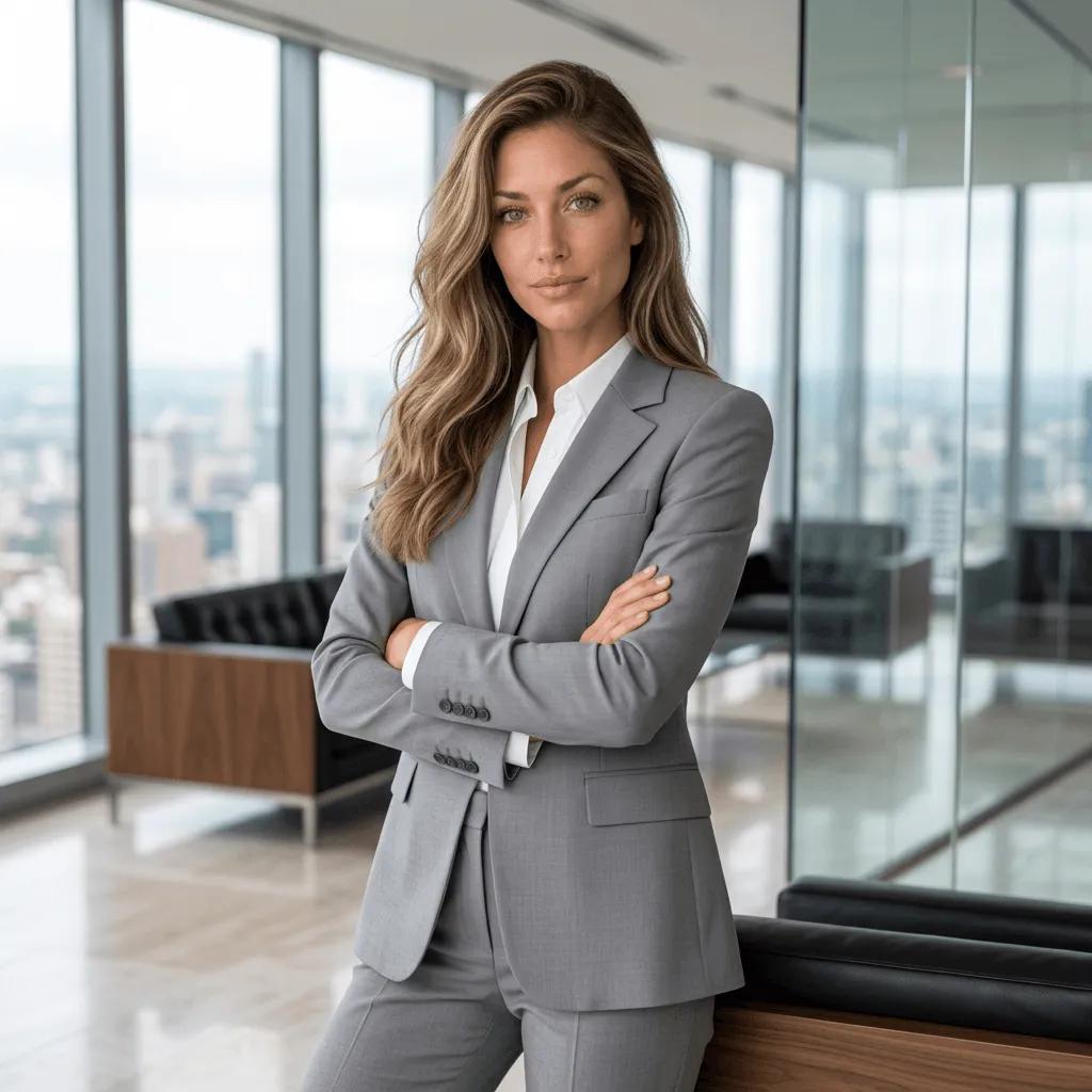 AI Executive Portrait – Professional Power Suit Studio Shot 1 of 3