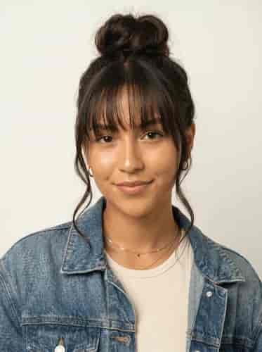 Messy Bun Bangs background blur
