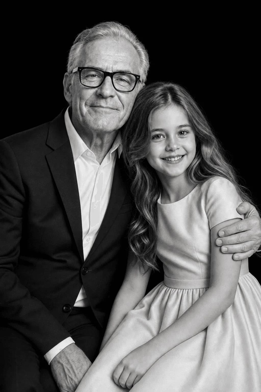 B&W Studio Portrait of Two